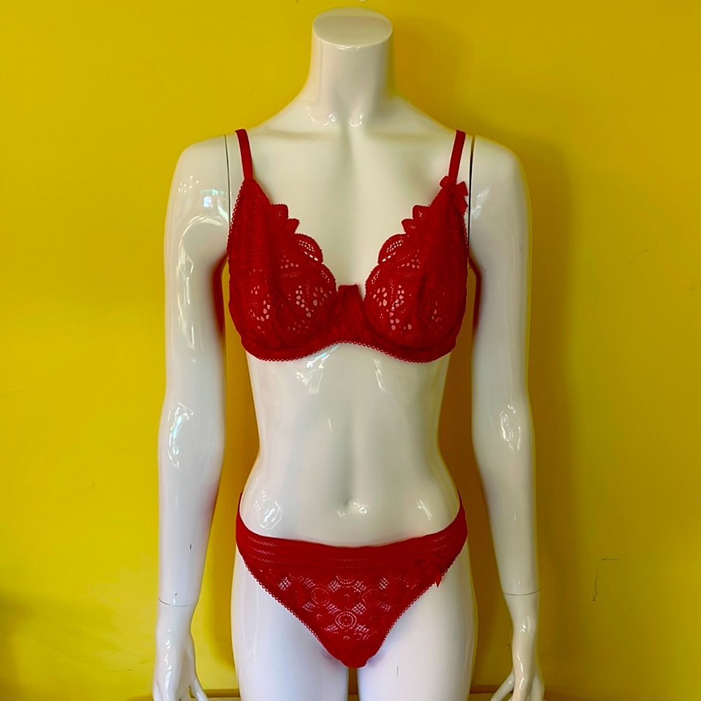 Red Bra and Pantie Set